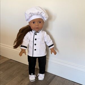 Chef Outfit Doll with White and Black Attire